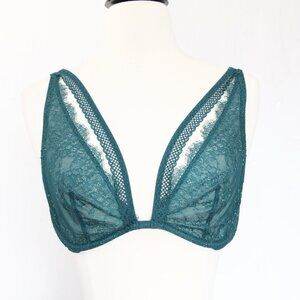 Victoria's Secret Very Sexy Unlined Plunge Bra 34D Women Sheer Lace VS